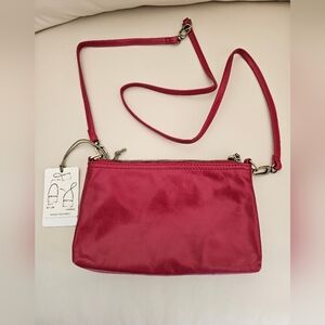 NWOT POLISHED LEATHER HOBO DARCY CRIMSON/ LIPSTICK RED CONVERTIBLE BAG